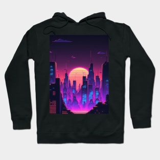 Synthwave City By Night Hoodie